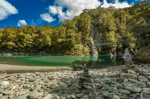Preview: Famous attraction - Blue Pools, Haast Pass, New Zealand, South