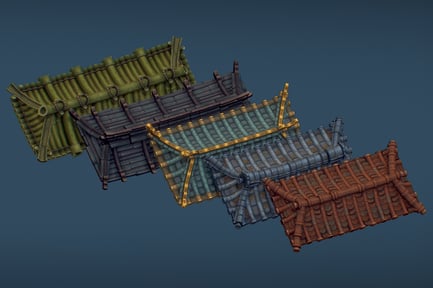 Preview: Asian Roof Set - Hand Painted Series