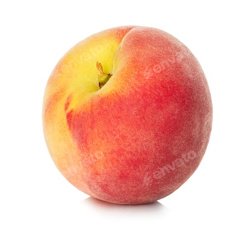 Preview: Peach isolated on white background