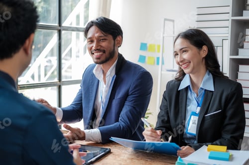 Preview: Business team analyzing income charts and graphs with modern laptop computer. Close up.Business anal