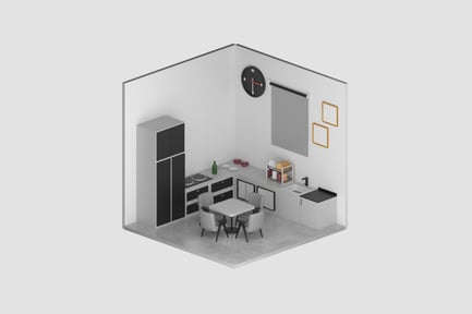Preview: Kitchen Interior 3D Illustration