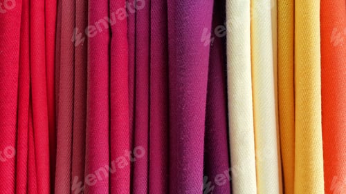 Preview: Colorful Fabric Samples in Red Orange Purple Tones