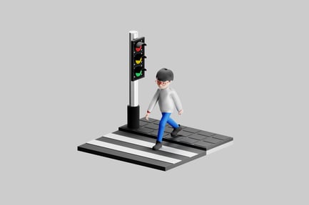 Preview: Cartoon pedestrian crossing street figure