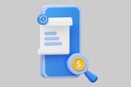 Preview: Financial report with magnifier glass