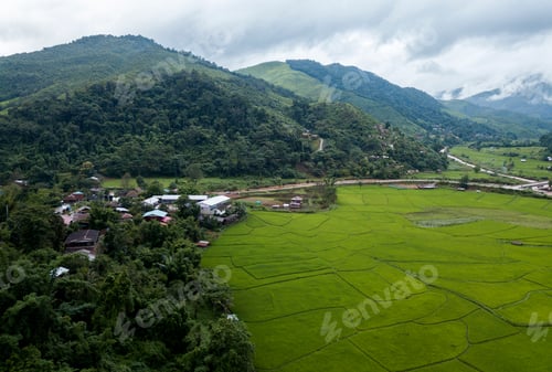 Preview: top view Terraced rice field Nan sapan Northern Thailand