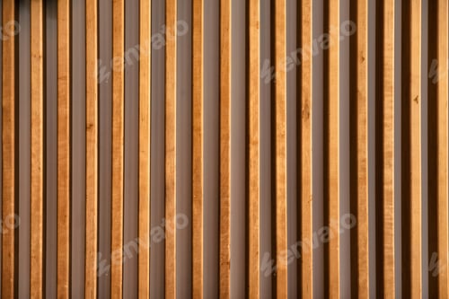 Vista previa: Los listones verticales de madera crean un ambiente cálido y acogedor en un espacio interior moderno
