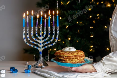 Preview: Latkes are traditional Jewish food dish served during Hanukkah.