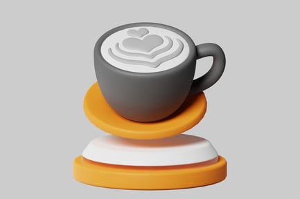 Preview: Coffee Cup with Latte Art Heart