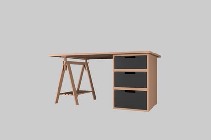 Aperçu: Bureau polyvalent avec échelle intégrée et tiroir de rangement