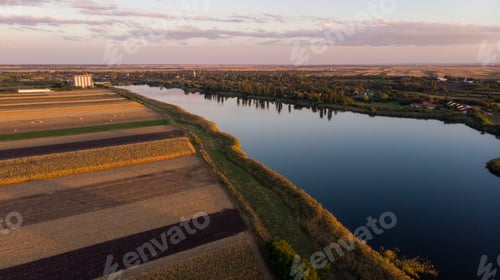 Preview: Big artificialy made Canal, like huge river in Vojvodina, Serbia, Great Backa Canal