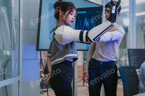 Preview: A robotics team develops a new bionic limb, inspecting the prototype