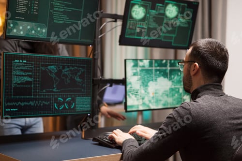 Preview: Young hacker making a dangerous virus for cyber attacks