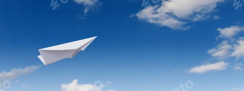 Preview: Paper plane in the blue sky.