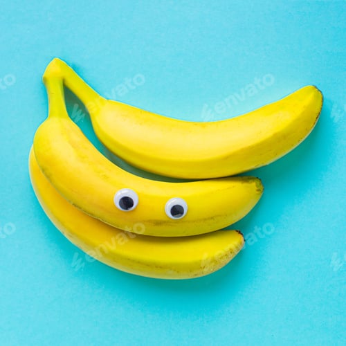 Preview: Fresh Bananas On The Table For Healthy Meal Snack Outdoor Top View Copy Space For Text Food