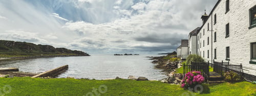 Preview: ancient white houses on coast nothern ireland
