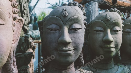 Preview: Buddha head monuments statue Asia culture Buddhism