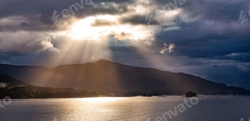 Preview: Dramatic Stormy Cloudy Morning over Alaska Coast