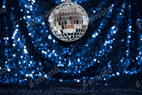 Preview: disco ball on sequin background