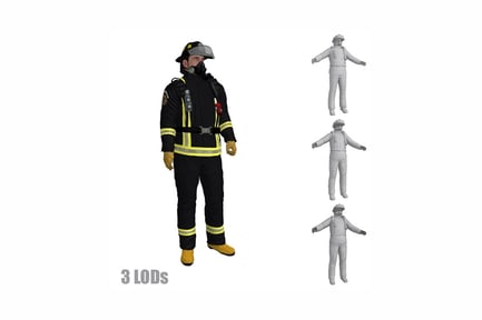 Preview: Firefighter in three action poses