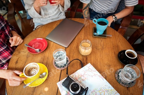 Preview: Group Of People Drinking Coffee Concept