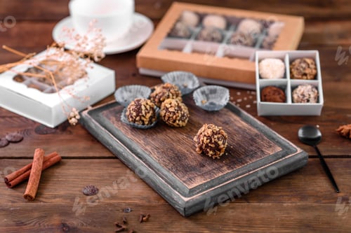 Preview: Tasty fresh handmade sweet candy with cheese filling and sprinkling