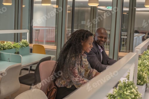 Preview: business people use computer notebook in modern office