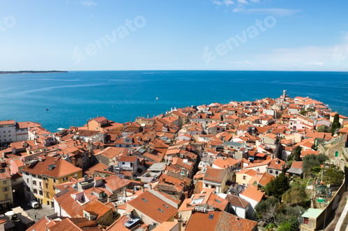 Preview: Piran medieval town aerial view, Slovenia