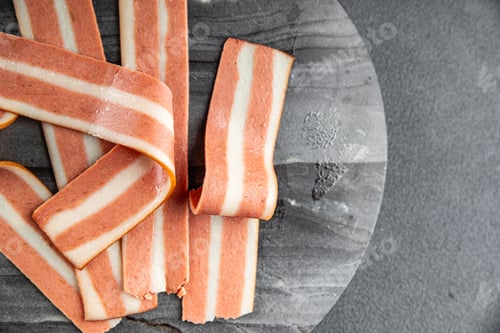 Preview: bacon vegetarian food meal snack on the table copy space food background rustic top view keto or pal