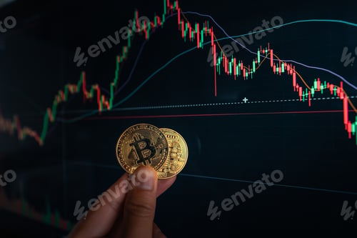 Preview: Crypto coins and graphs in the computer screen