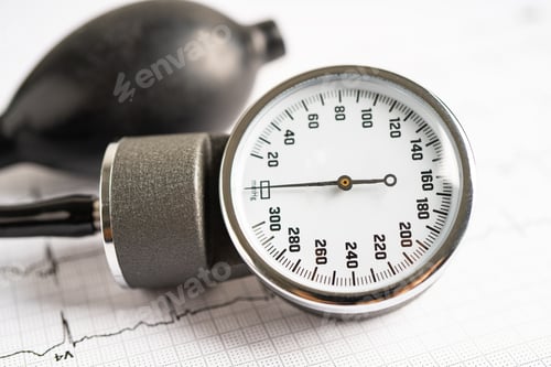 Preview: Blood pressure on calendar background.