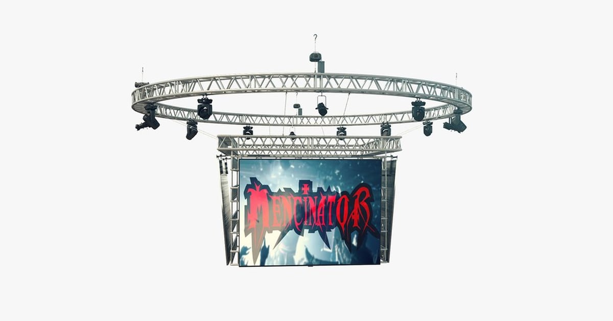 Circular Stage Light Truss Rig with Screen 3D, Incl. stage & concert ...