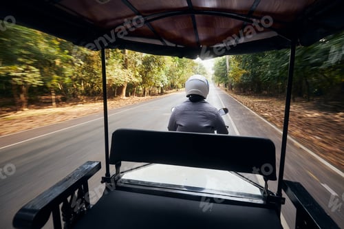 Preview: View from driving tuk tuk on road
