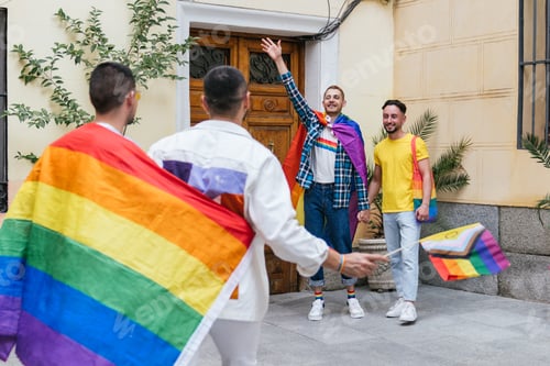 Preview: Joyful Gay Friends Welcoming with LGBTQ+ Pride