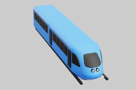 Preview: Modern train car design blue