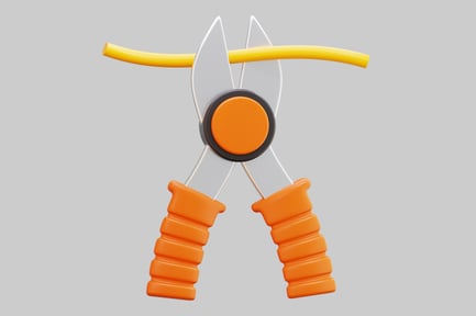 Preview: Orange Handled Wire Cutters Cutting Yellow Wire
