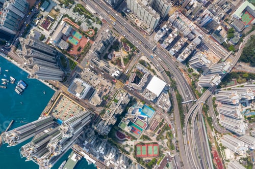 Preview: Shau Kei Wan, Hong Kong 19 March 2019: Top down view of Hong Kong city