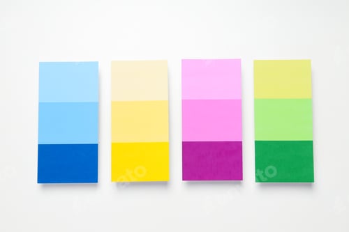 Preview: Concept of colors for design, color palettes, top view