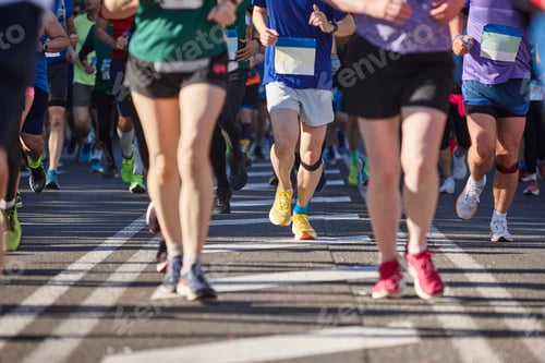 Preview: Runners on the street. Healthy lifestyle. Marathon. Athletics
