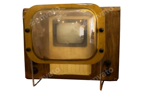 Preview: Old TV isolated on white background