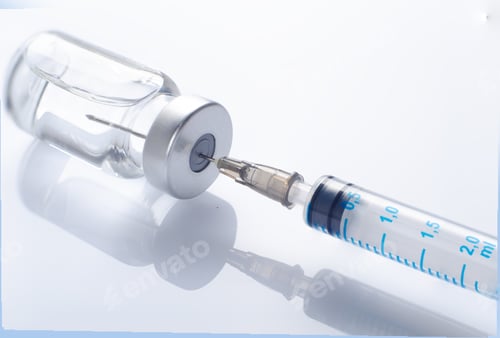 Preview: vaccine vial with inserted syringe
