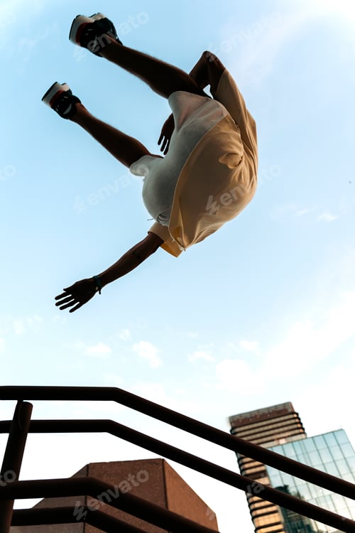 Preview: Confident Boy Doing Parkour