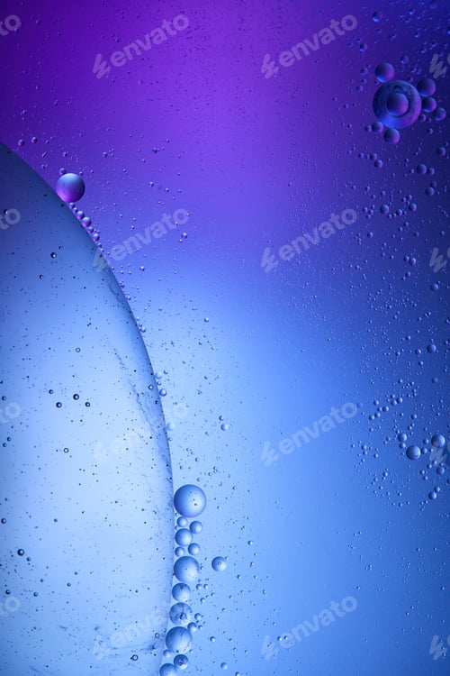 Preview: Beautiful abstract background from mixed water and oil in blue and purple color