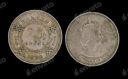 Preview: Belizean dollar, cent coin. Money of Belize.