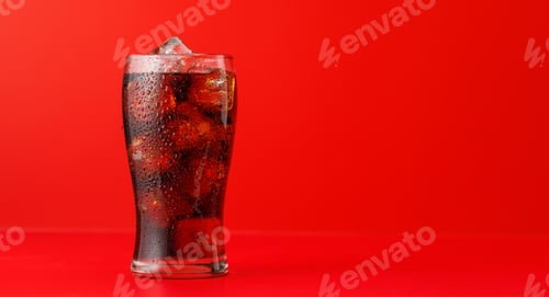 Preview: Cola with ice in glass