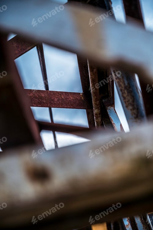 Preview: Low angle vertical shot from a factory