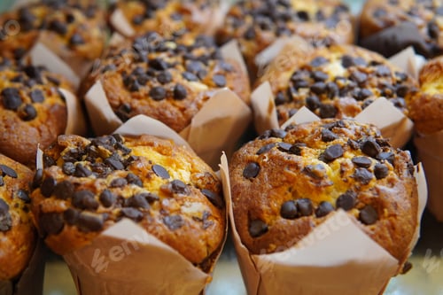 Preview: Closeup image of chocolate muffins.