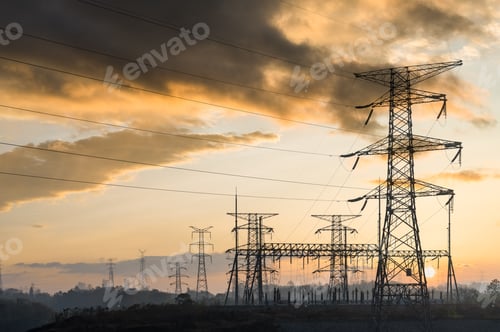 Preview: power tower at dusk