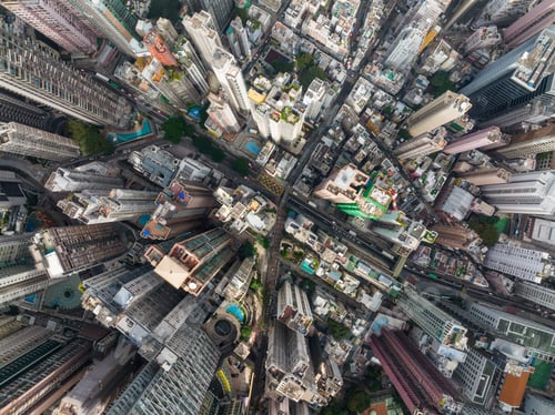 Preview: Central, Hong Kong 16 December 2021: Top down view of Hong Kong city