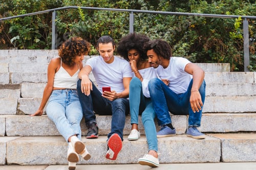 Preview: Group of afroamerican friends meeting in New York