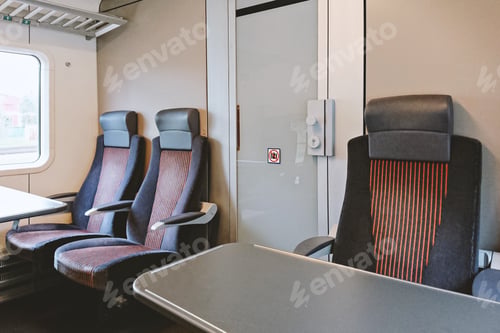 Preview: The first class seats place in the cabin of a modern train